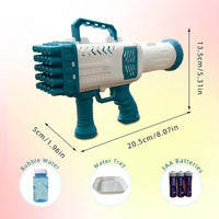 Bubble Machine with 25-Hole Rocket Launcher Bubble Machine Gift for Kids