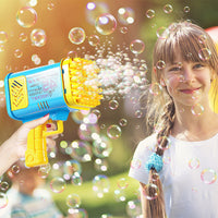 (NET) 45 Hole Electric Bubbles Machine Guns For Kids Bubble Machine  For Outdoor Activities