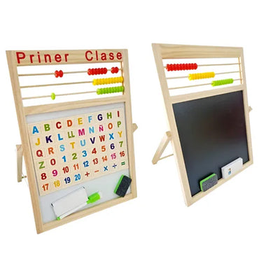 Wooden Double Sided Writing Board With Alphabet & Numbers