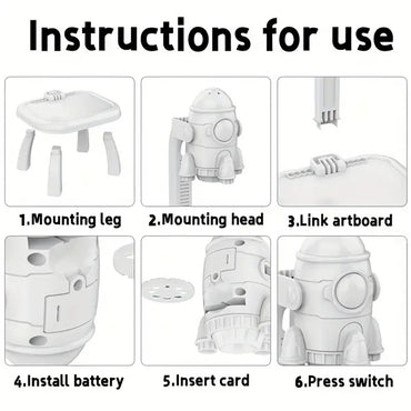 Trace & Draw Art LED Projector Drawing Board - Pink Kids Rocket Painting Table