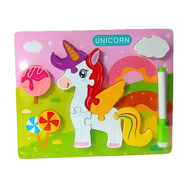 Wooden Animal Puzzle With Marker