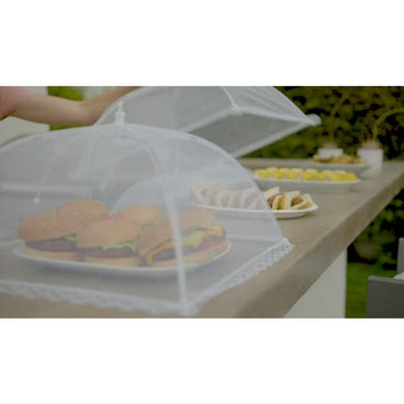 (net) Mesh Food Covers Tent Umbrella for Outdoors and Camping Food Net Cover Keep Out Flies Mosquitoes Ideal for Parties BBQ, Reusable and Collapsible 30 x 30 cm