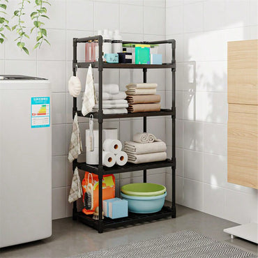 Multi-Layer Reinforced Storage Rack 4 Layers Suitable For Kitchen Living Room Bedroom Bathroom Warehouse Storage For Sundries Kitchen Countertop Organization Bath Supplies Organization Clothes OrganizatIon / 6617-4