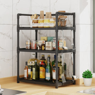 Kitchen Storage Organizer Three-Layer Spice Rack Multi-Functional Storage Rack for Home Kitchen Countertop Bathroom Organizer for Cosmetics and Home Supplies / 6617-3