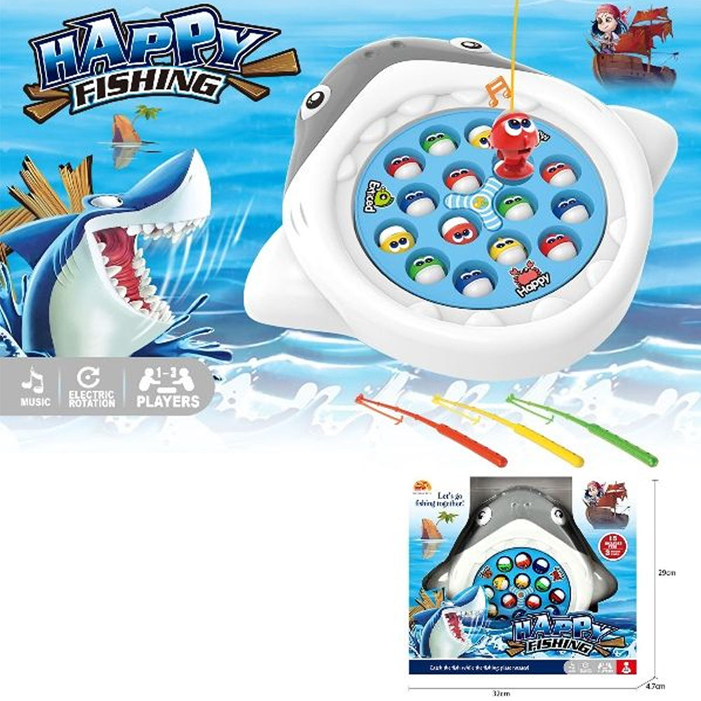 Electric Fishing Game Toys, Rotating Board Game With Music Including Fishes  And Fishing Poles, Party Game Toys For Kids