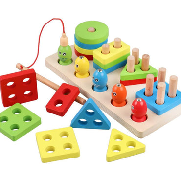 Wooden Bee Clipping Game for Kids | Multi-Colored Learning Toy