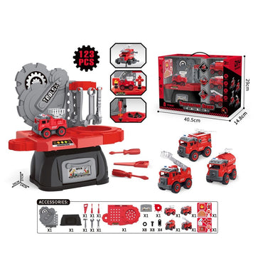 Kids Educational DIY Fire Engine Truck Puzzle Toy Set