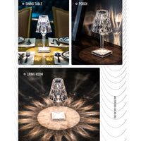 (NET)LED Diamond Crystal Projection Night Lights USB Charging Touch Control Lighting Desk Lamp / 347560