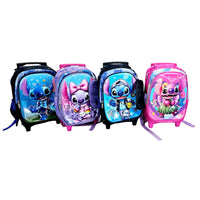 (Net) Stitch Trolley Backpack With Pencil Case