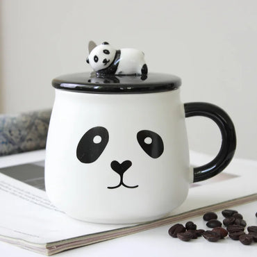 (Net) Panda Design Ceramic Cup with Matching Cap / 890120