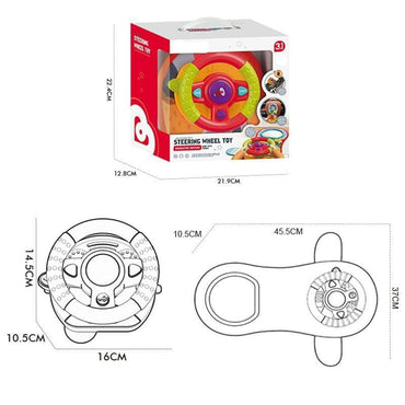 (Net) Travel Baby Toys Interactive Dashboard Steering Wheel Pretend Play Driving Toy Rear Car Seat Toys With Mirror