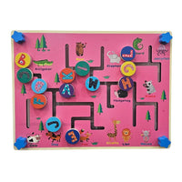 Wooden Number Maze Board