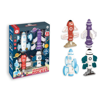 4Pcs DIY Magnetic Rocket Educational Toys for Kids