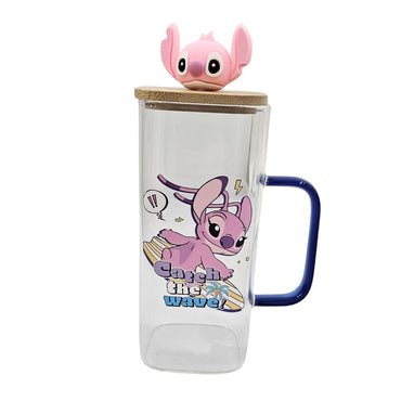 Stitch Glass Cup With Straw