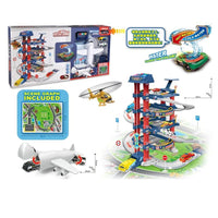 ( NET) Battery Operated DIY 4-Layer Racing Slide Parking Lot Toy