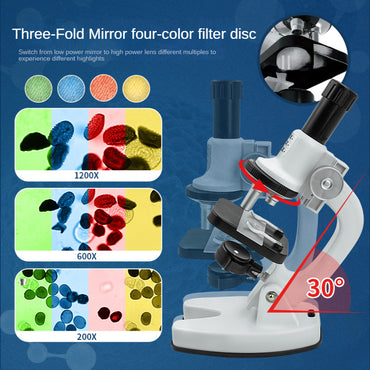 Science Microscope Suit 1200X Primary School Students Biological Microscope Toy