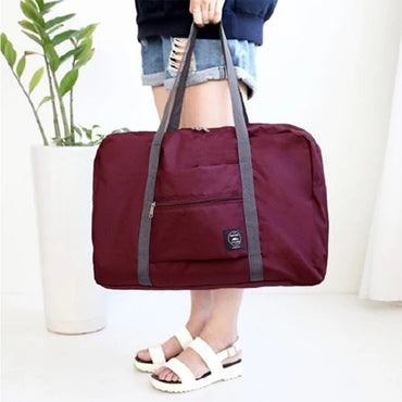 (net) New Nylon Foldable Travel Bag Unisex Large Capacity Luggage Bag