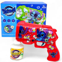 ( Net ) Stitch Soap bubble Gun With Light Up Soap Liquid Bottle