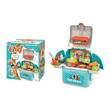 (Net) Backpack Toys House Pretend Play Cooking Kitchen Set for Kids