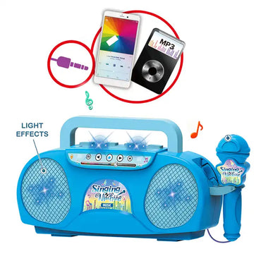Blue Electronic Musical Microphone Kids Instrument Set