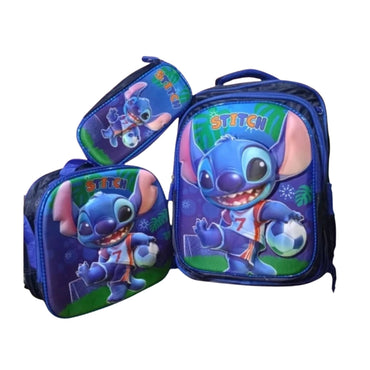 (Net) Stitch Backpack 3 Pcs 14 inch