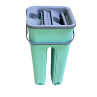 (Net) Household Cleaning Tool Wet Dry Hand-Free Mop Bucket Set With Plastic Basket Cloth Material