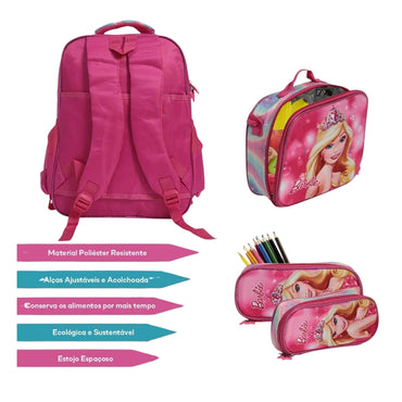 (Net) Barbie Backpack 3 Pcs 14 inch