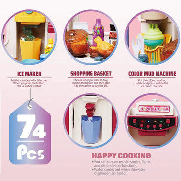 (Net)Play Food Kitchen Toy With Cooking Stove Steam