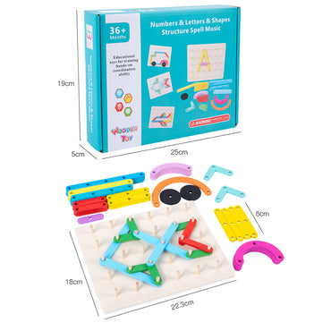 Wooden Interactive Educational Toy: Letters, Numbers, Shapes, and Music / KL1790