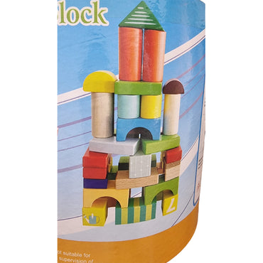 40-Piece Colorful Wooden Building Blocks Set
