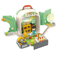 (Net) 3-in-1 Educational Preschool Rabbit Shop Pretend Play Backpack Toy - 59 Pieces