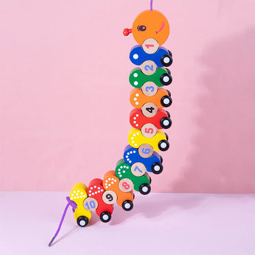 Educational Wooden Caterpillar For Number Teaching