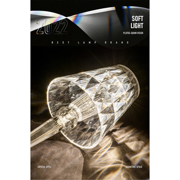 (NET)LED Diamond Crystal Projection Night Lights USB Charging Touch Control Lighting Desk Lamp / 347560