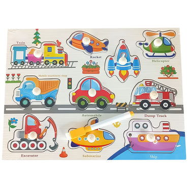 Educational Wooden Peg Board With Base Image & Whiteboard & Marker