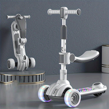 (Net) Height Adjustable Handle Toddler Scooter With Light Wheels And Brake