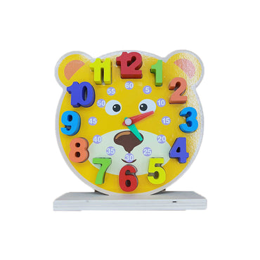 Baby Wooden Clock Design Clock Support Frame - Interactive Cartoon Clock / KL1913