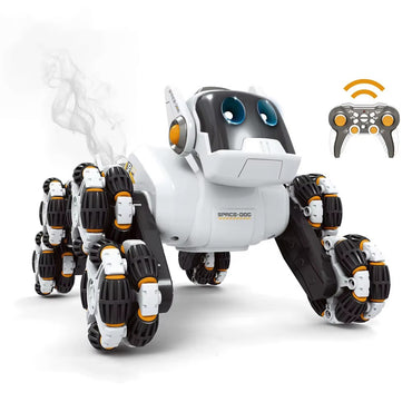 (Net) Robot Dog RC Stunt Car 360 Degree Rotating Remote Dog With Spraying Light 8WD