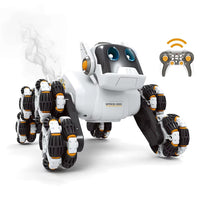 (Net) Robot Dog RC Stunt Car 360 Degree Rotating Remote Dog With Spraying Light 8WD