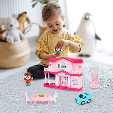 DIY Princess Castle Villa Dollhouse - Kids' Plastic Model House Toy