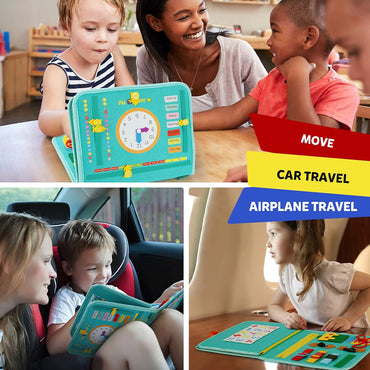 (Net) Sensory Activity Book Clock Design Busy Board