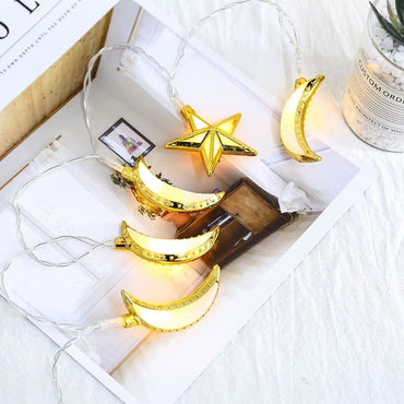 (Net) 3M 10 Ramadan Moon & Star String Lights