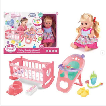 (Net)14 Inch Baby Doll Set With 12 Sound