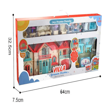 "Family Villa Playhouse - Pretend Home Furniture Set for Kids