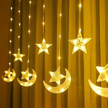 (Net) 3M Ramadan Decoration Moon Star Curtain String Light