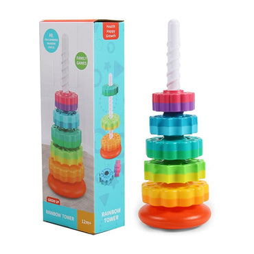Rotating Stacking Toys For Kids, Rainbow Stacker Wheels