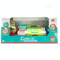 Cash Register with Microphone, Play Money, Pretend Role Play Shopping Food Toys