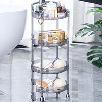 (Net) Transparent 4 Layers Rolling Storage Cart - Versatile Organizer with Wheels & Handle