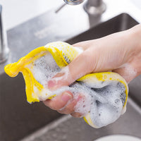 (NET)Double Sided Dishwashing Sponge For Kitchen Dish Washing Cleaning Sponge Kitchen Accessories Wipe Dish Cleaning Tools