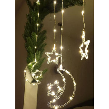 (Net)Star and Moon Curtain String Lights