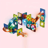 Snaptron Magnetic Tiles Marble Run - 49 pcs with Light Balls